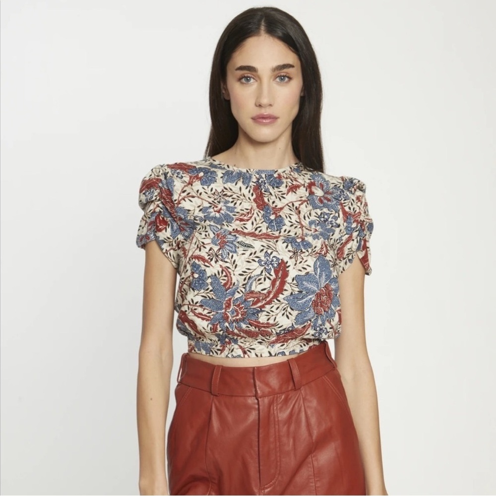 Walter Baker Floral Crop Top Jordyn in Dancing Lotus Sz Large‎